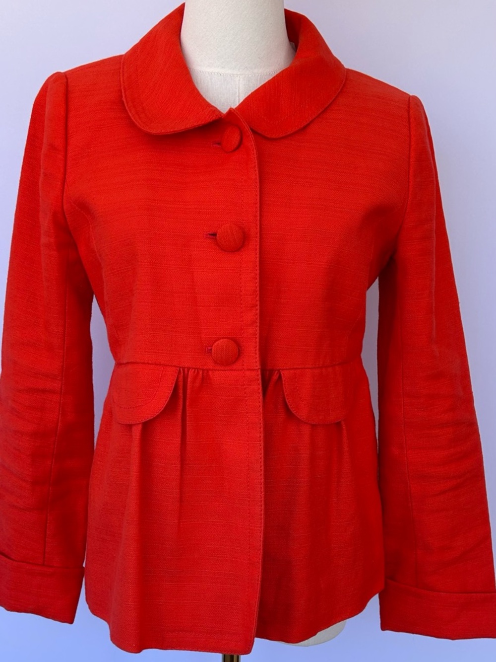 J. Crew Women’s‎ Molly Cotton/Linen Peplum Jacket Vintage Style Size 6